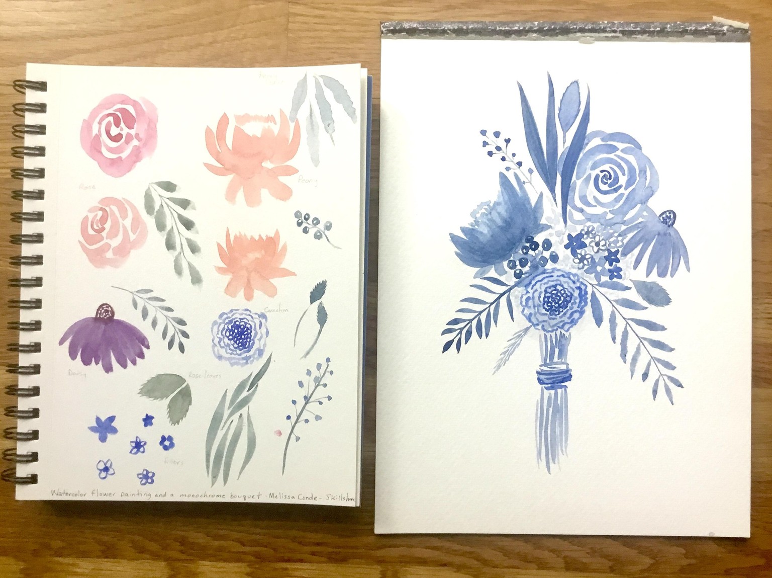 Monochrome loose floral bouquet - image 1 - student project