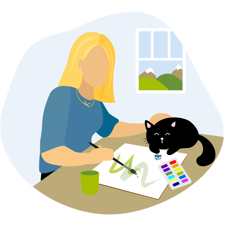 Me & my cat painting - image 1 - student project