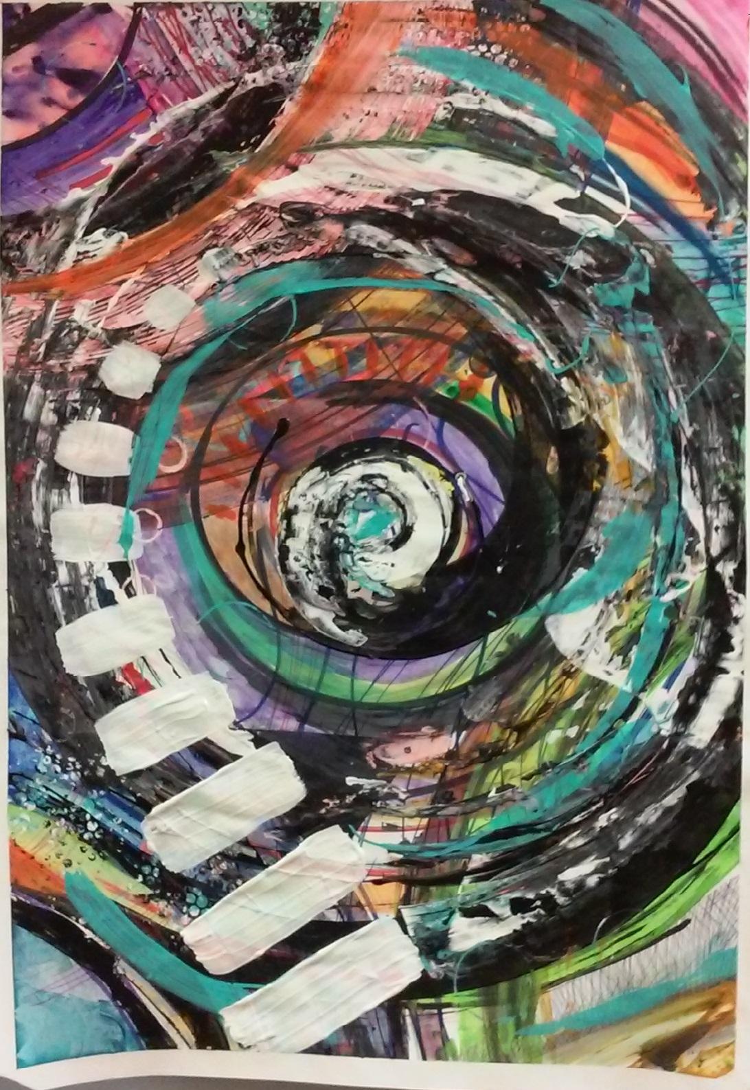 Abstract painting with 5 people - image 1 - student project