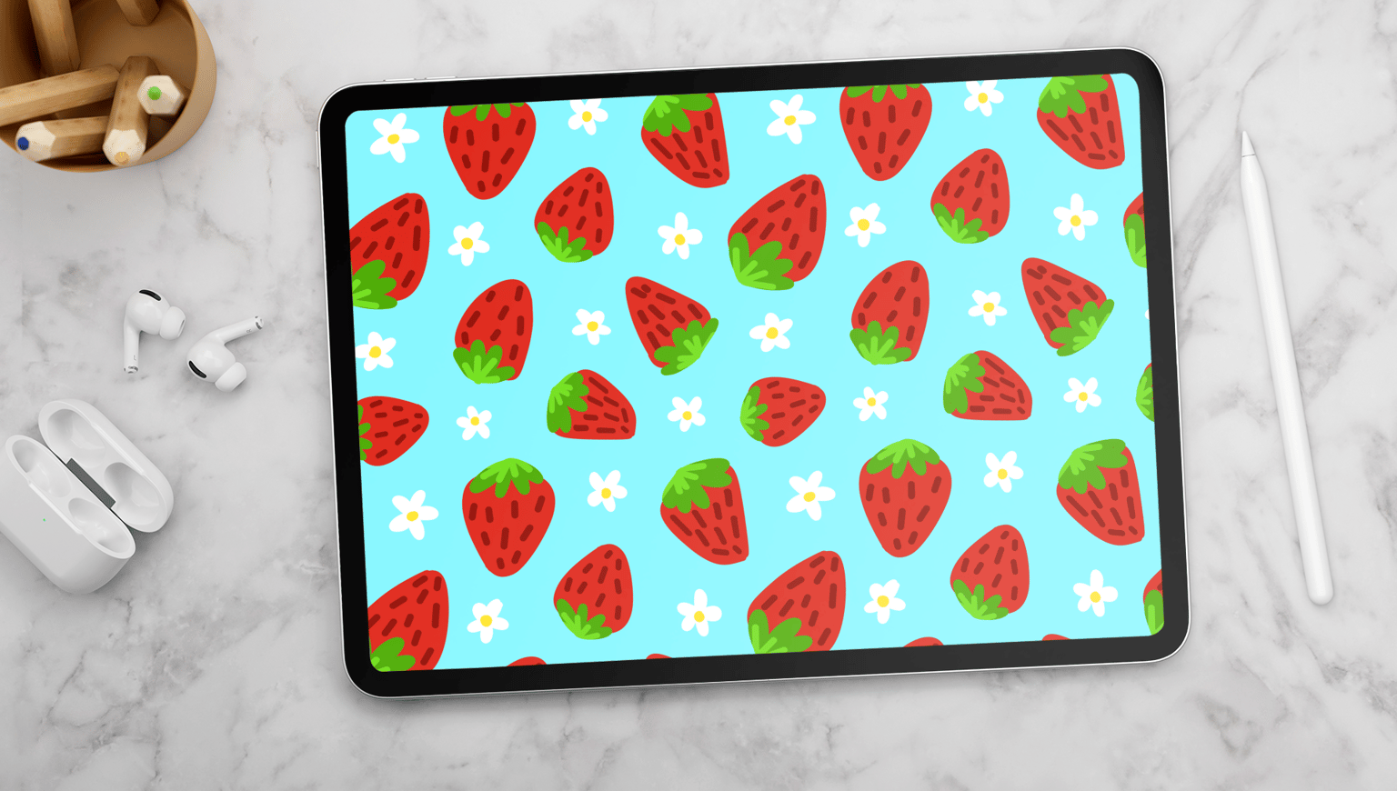 Strawberry & Daisy Pattern - image 1 - student project