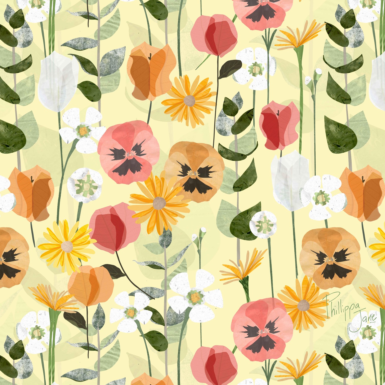 'Paper-Cut' Summer Blooms - image 1 - student project