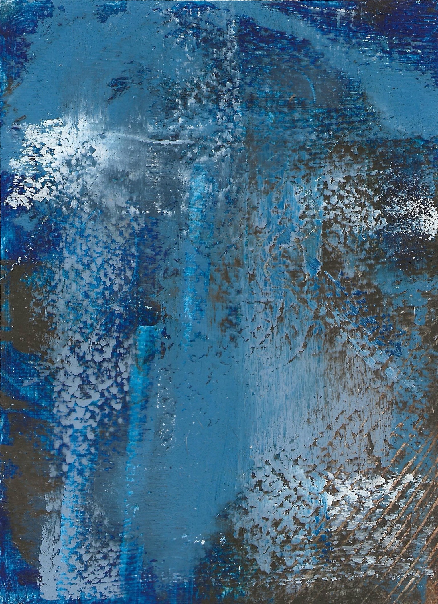 Blue feelings of happiness (cold wax medium + oil paint) - image 4 - student project