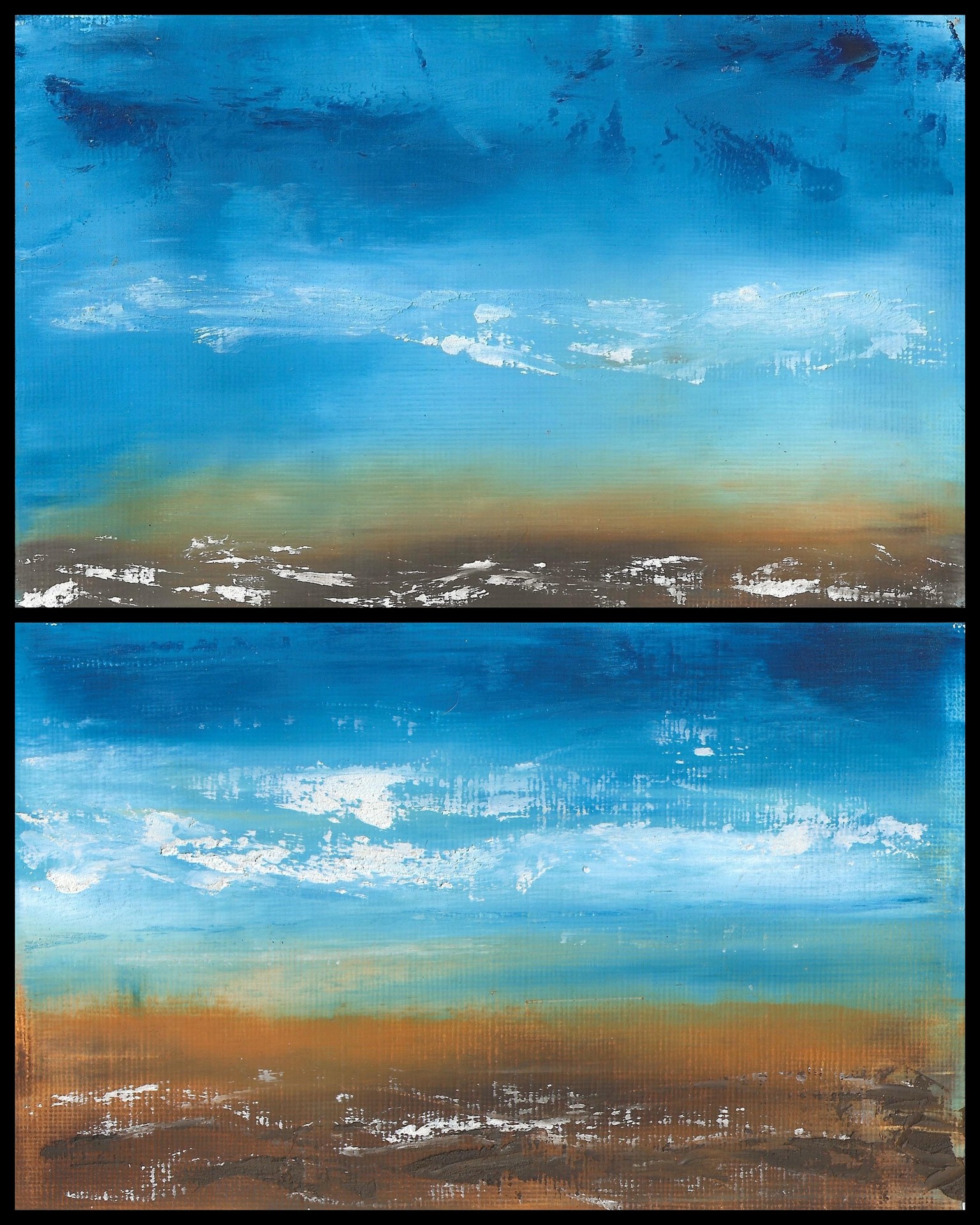 Mini landscapes in cold wax medium+oil paint - image 3 - student project