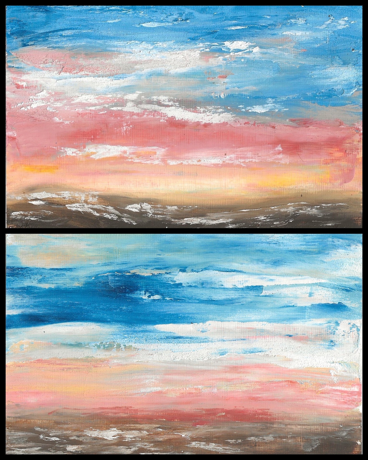 Mini landscapes in cold wax medium+oil paint - image 4 - student project