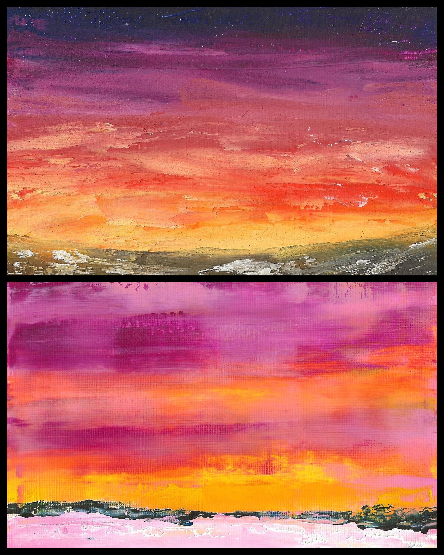 Mini landscapes in cold wax medium+oil paint - image 7 - student project