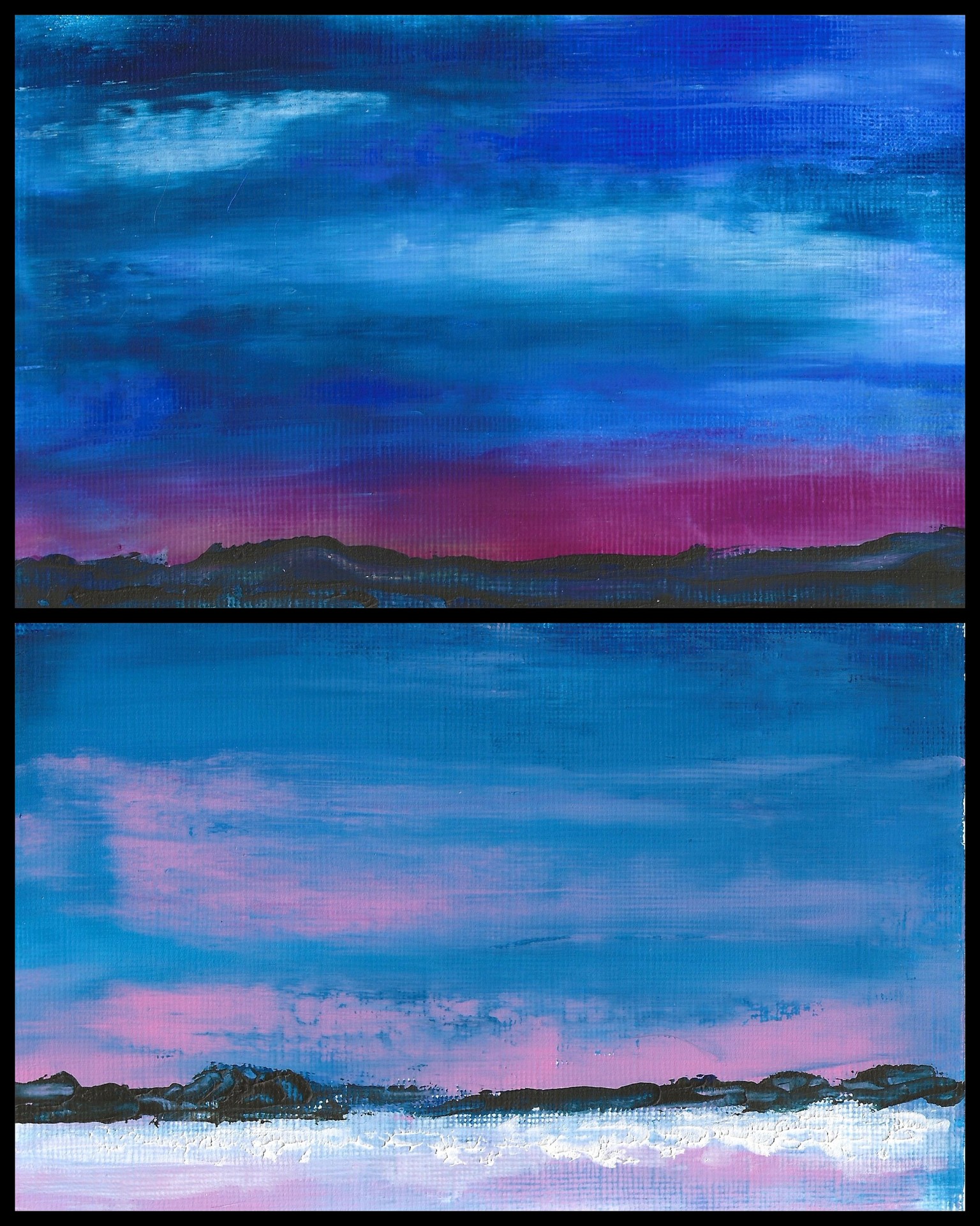 Mini landscapes in cold wax medium+oil paint - image 1 - student project