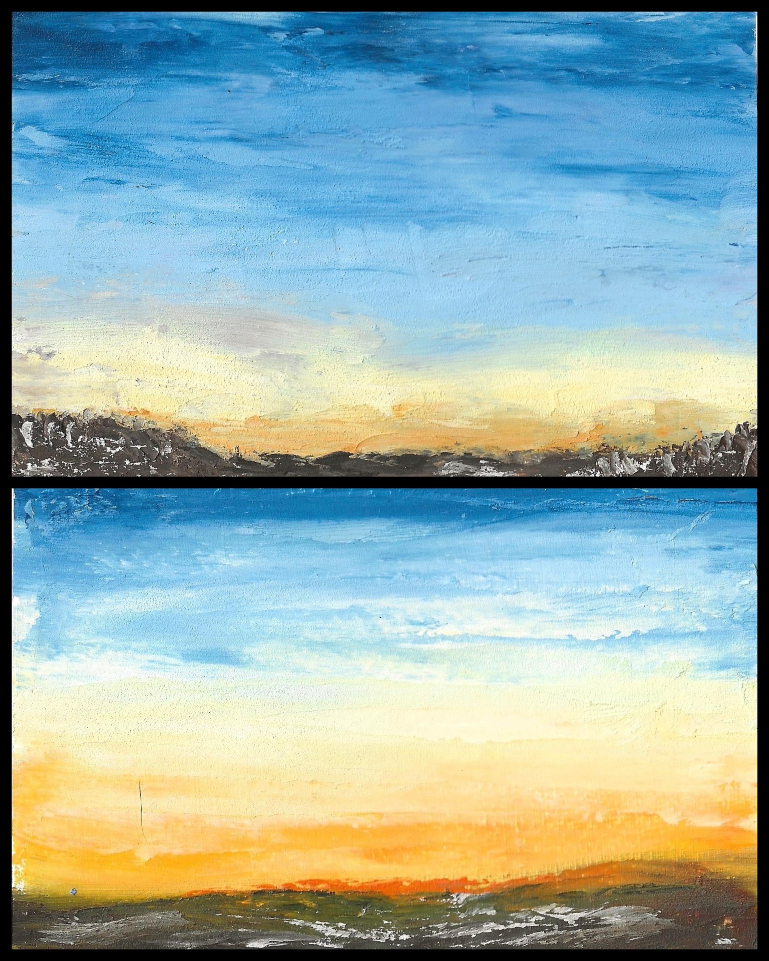 Mini landscapes in cold wax medium+oil paint - image 6 - student project