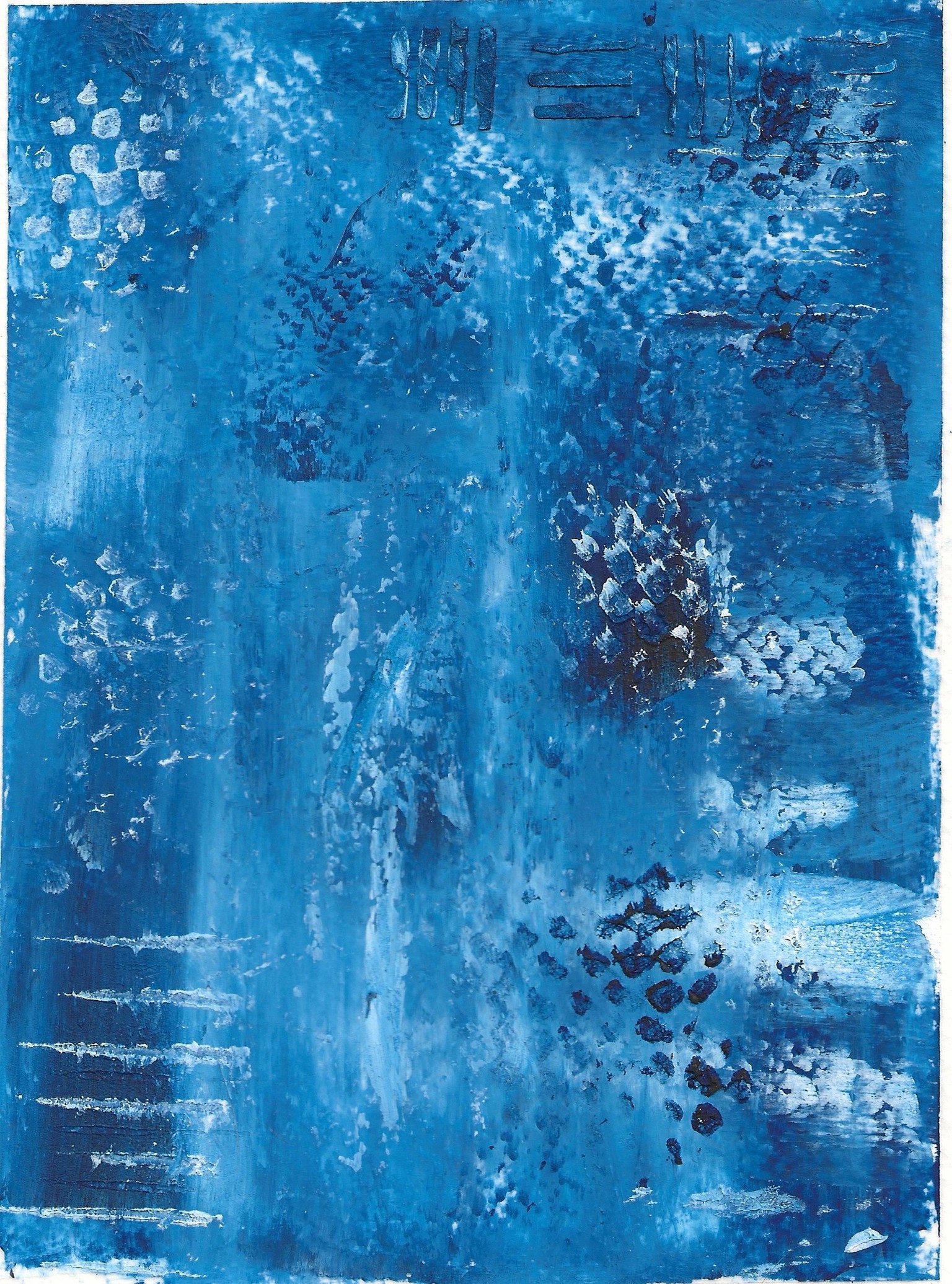 Blue feelings of happiness (cold wax medium + oil paint) - image 3 - student project