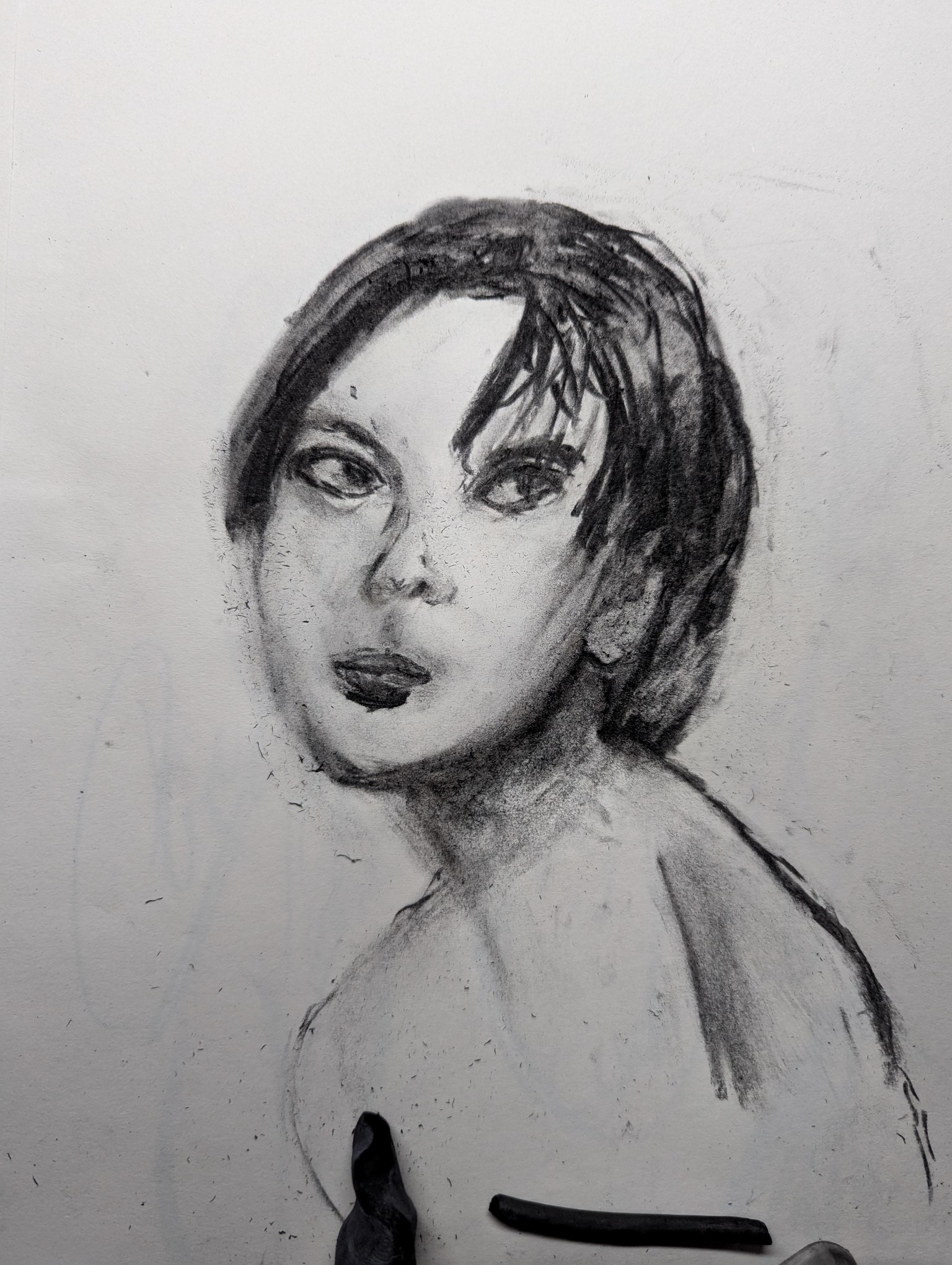Charcoal portrait - image 1 - student project