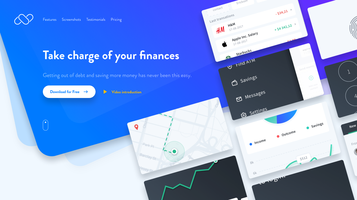 Designing with Figma - Landing Page for Mobile App - image 11 - student project