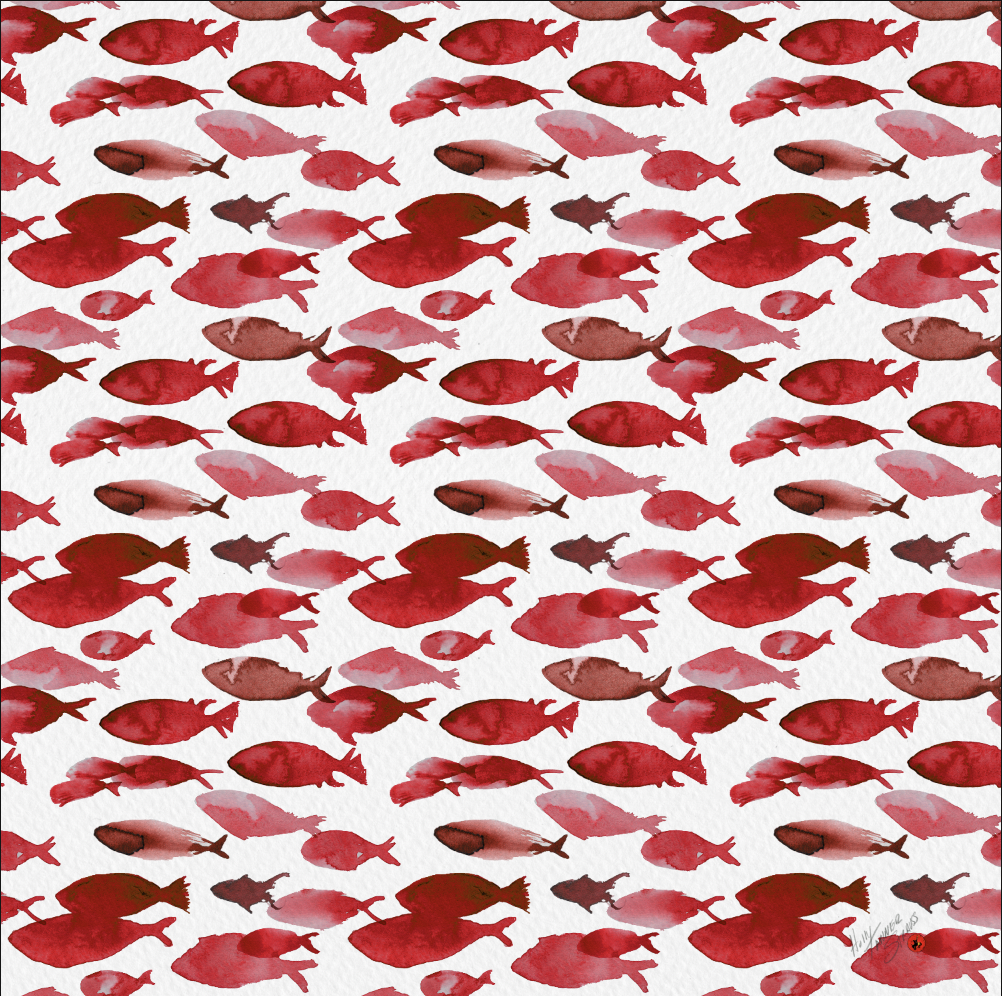 Watercolor Fish surface patterns - image 1 - student project