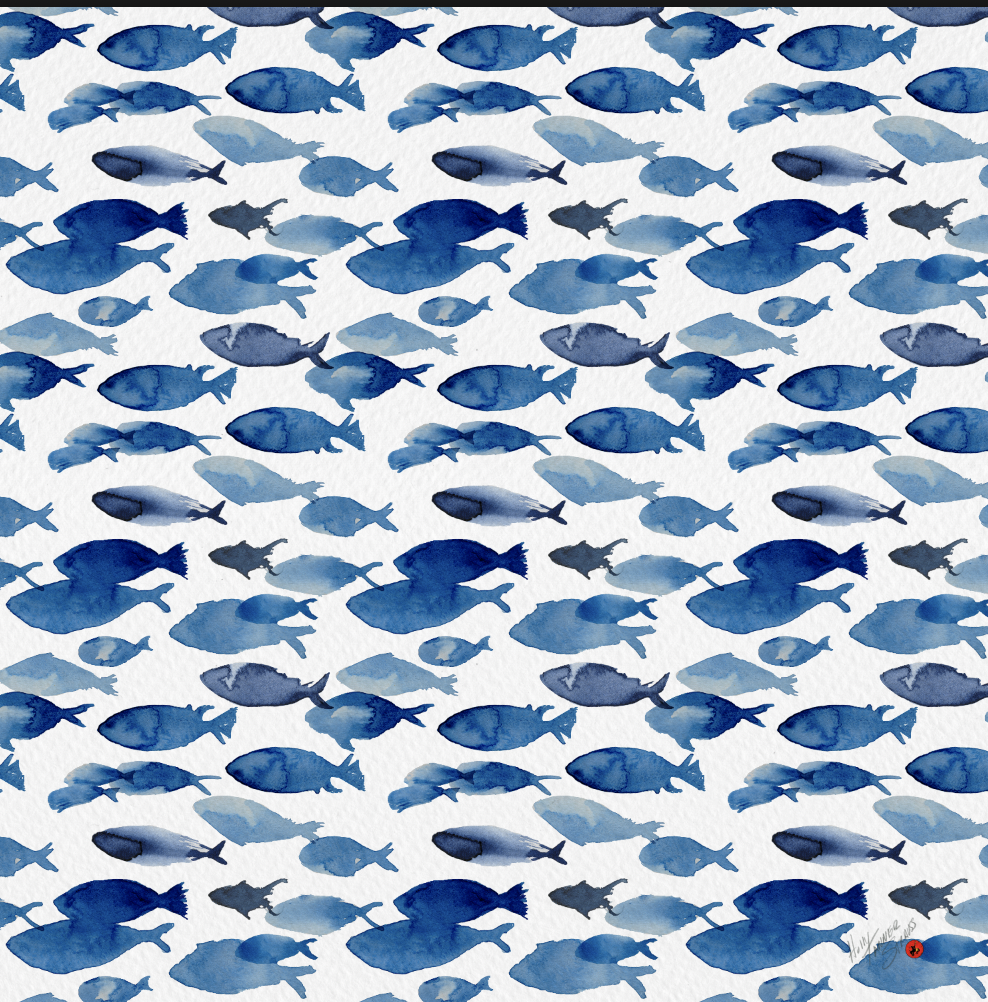 Watercolor Fish surface patterns - image 2 - student project