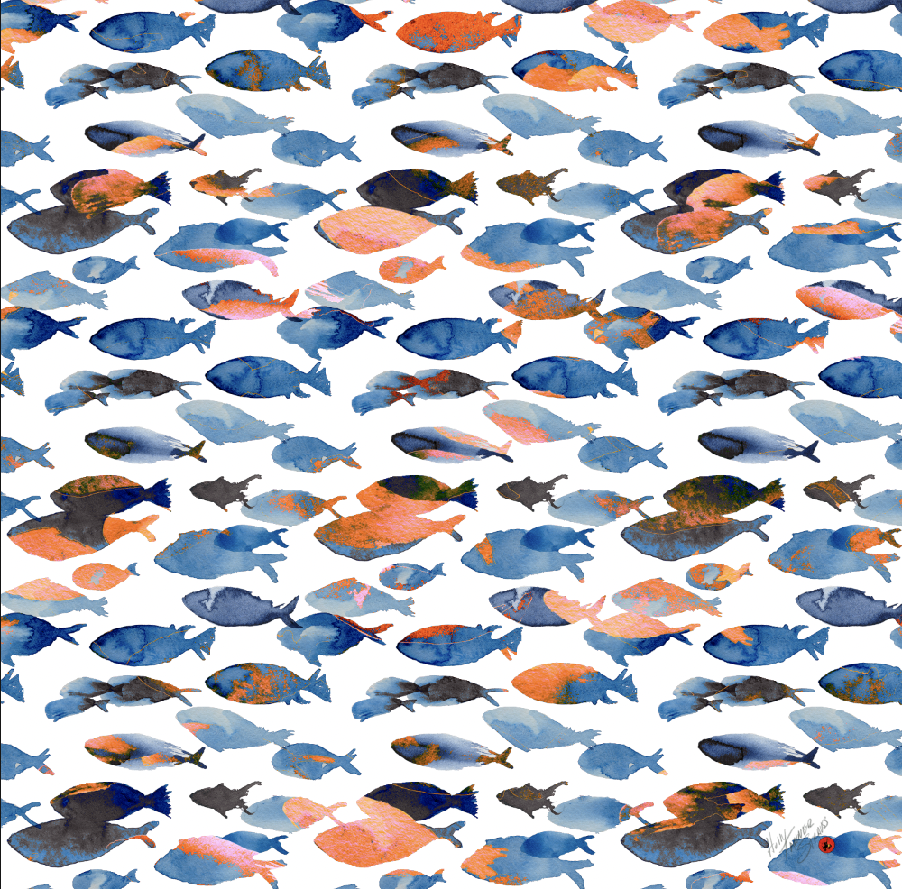 Watercolor Fish surface patterns - image 4 - student project