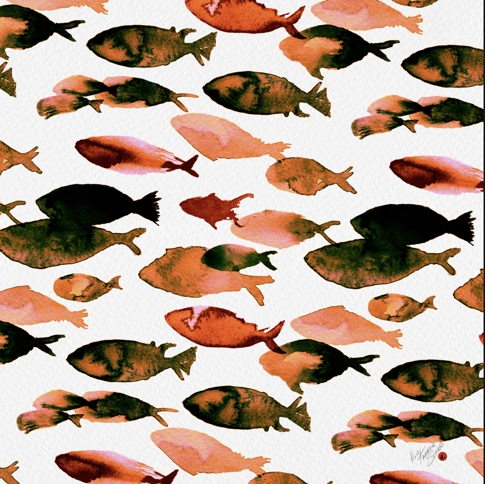 Watercolor Fish surface patterns - image 5 - student project