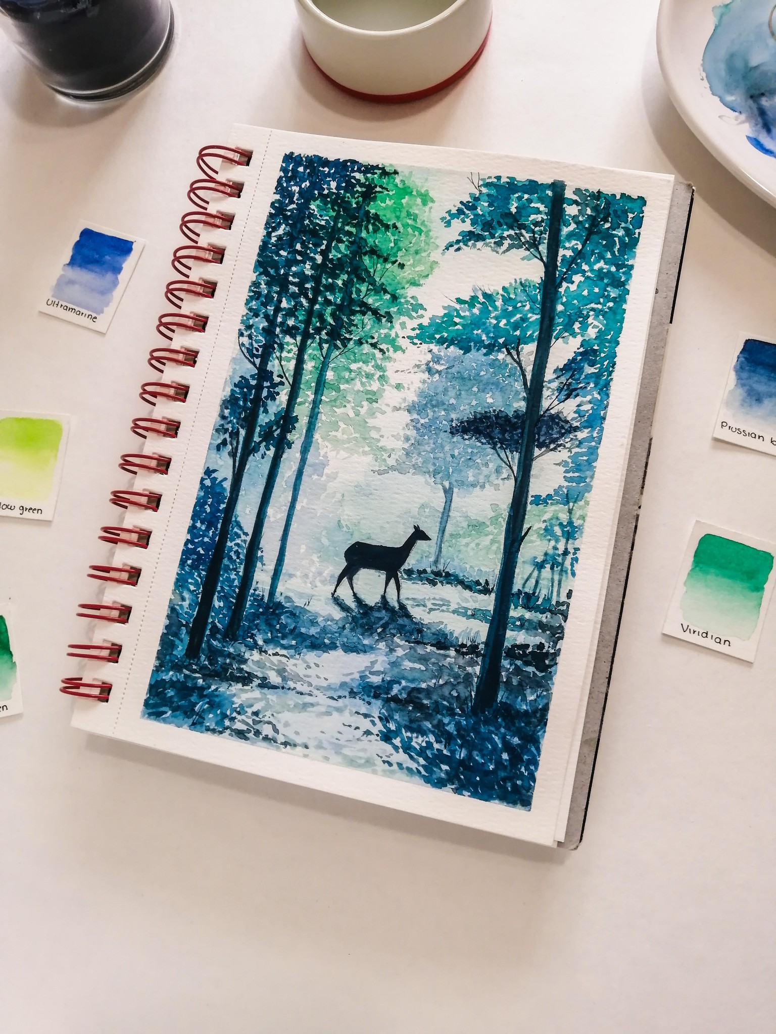 forest trees and deer - image 2 - student project