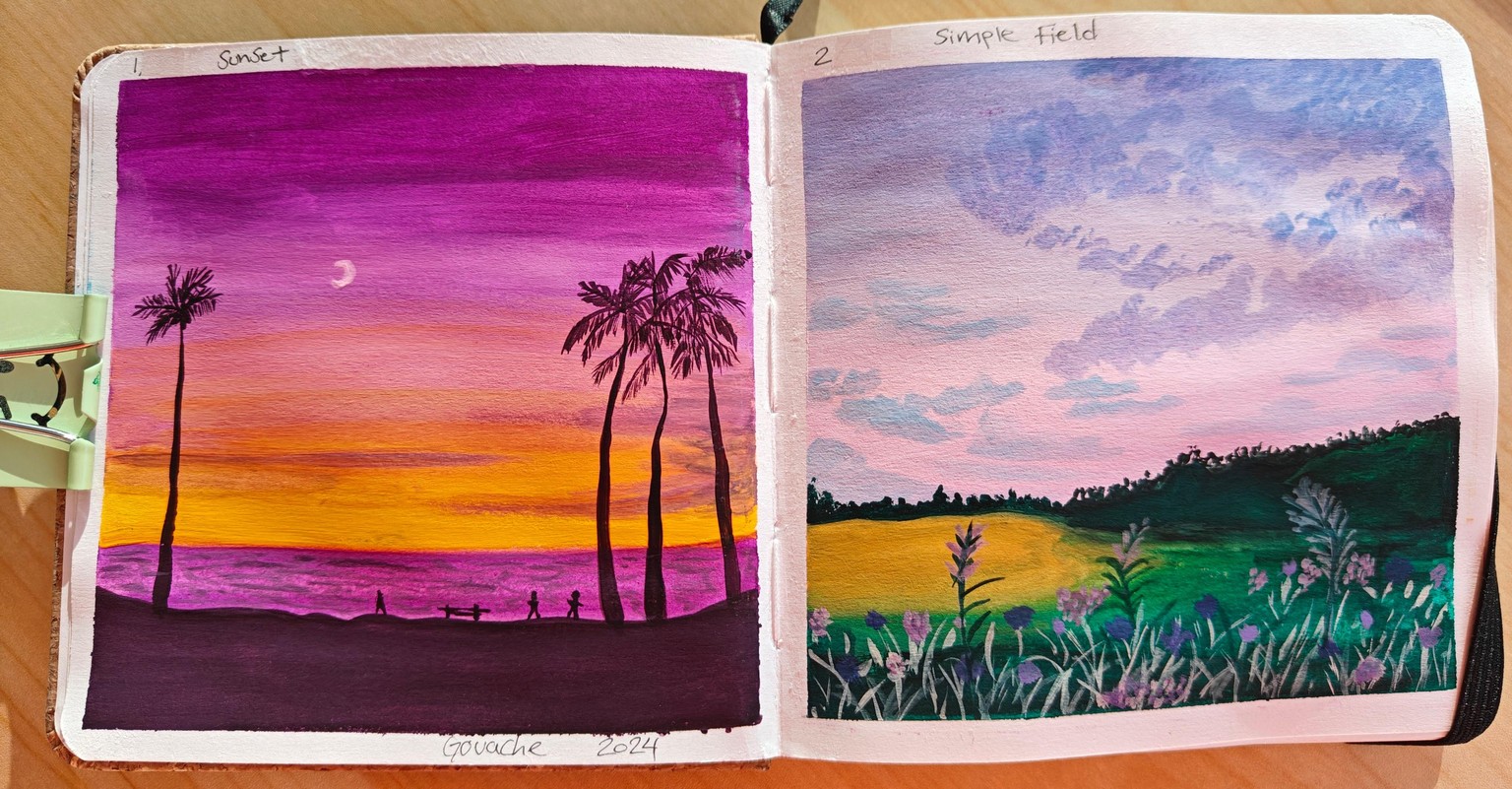 Gouache Landscapes - image 2 - student project