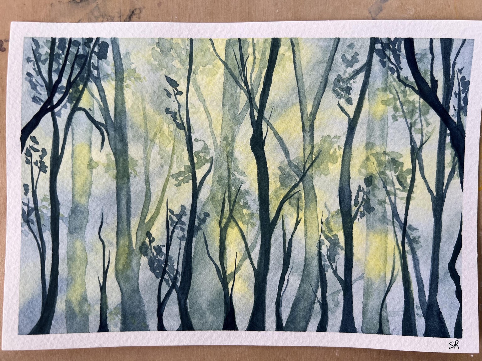 Watercolor Forest Scene with Depth and Light - image 1 - student project