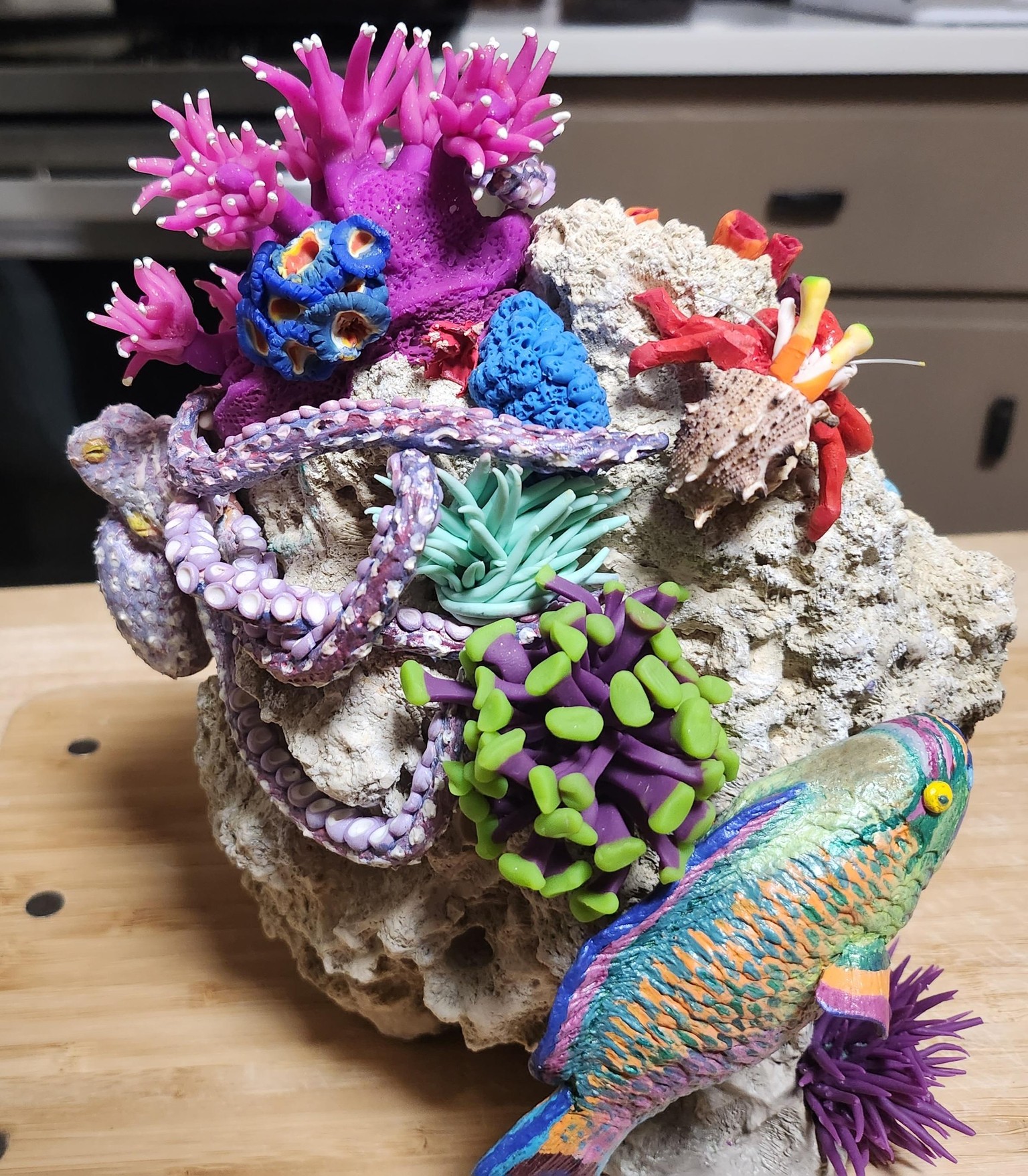 coral reef with octopus and crab - image 1 - student project