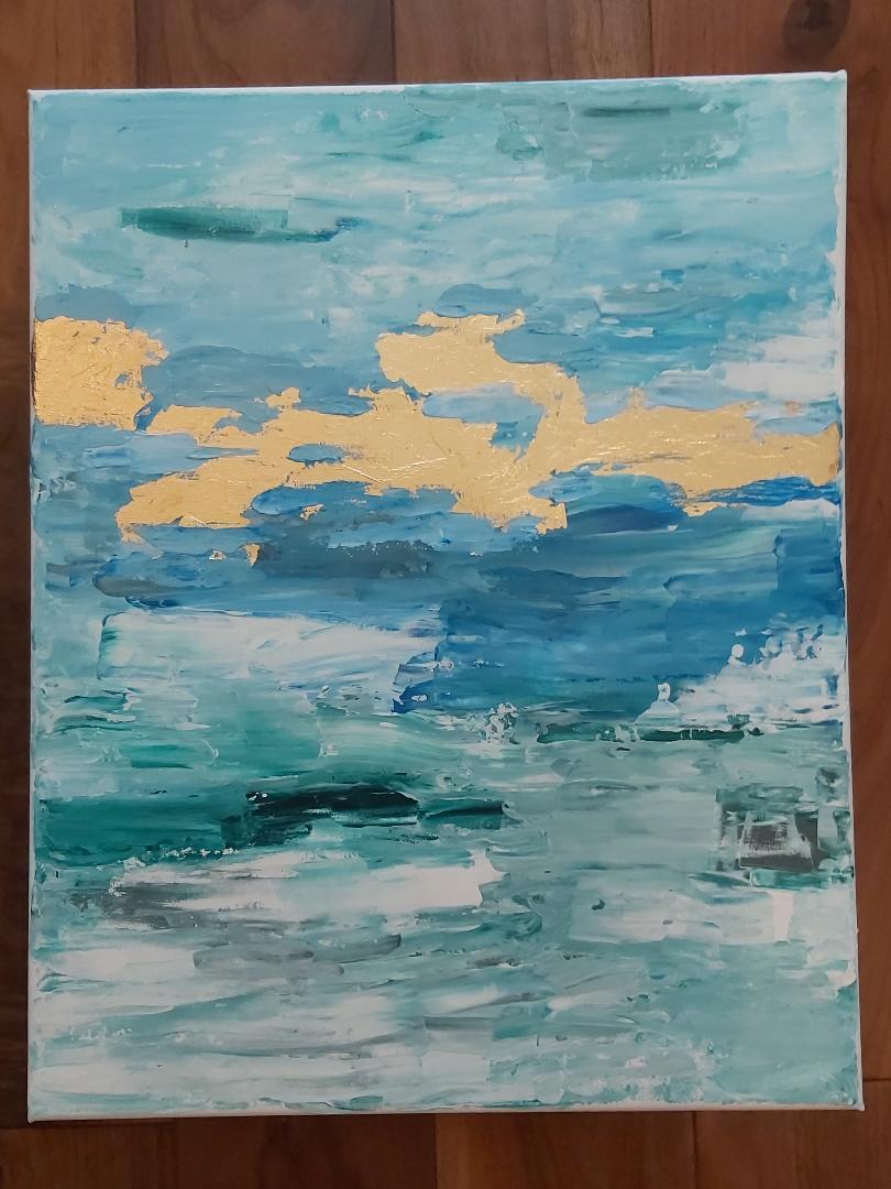 Gold Leaf Abstract Painting - image 1 - student project