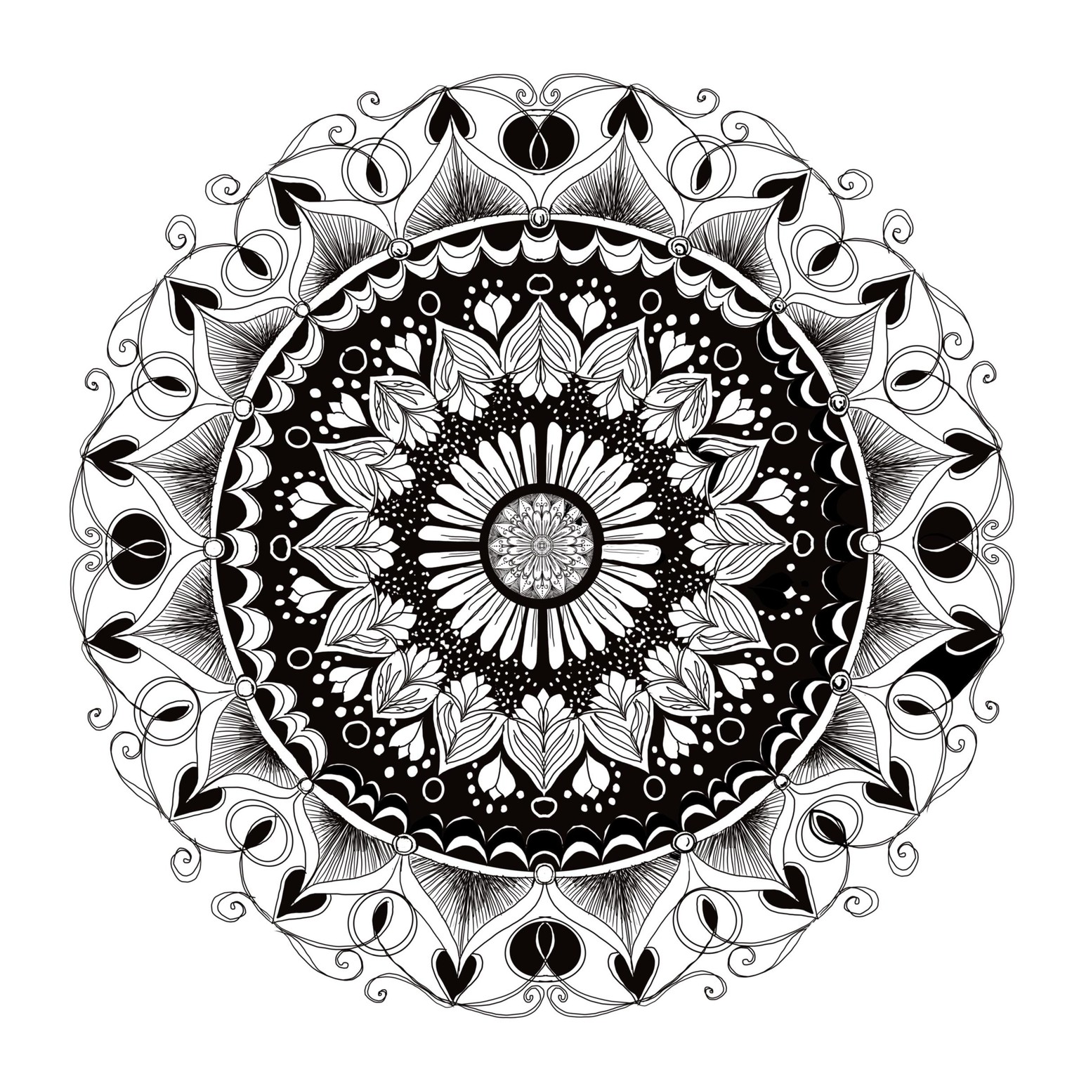 Monochromatic Mandala - image 1 - student project