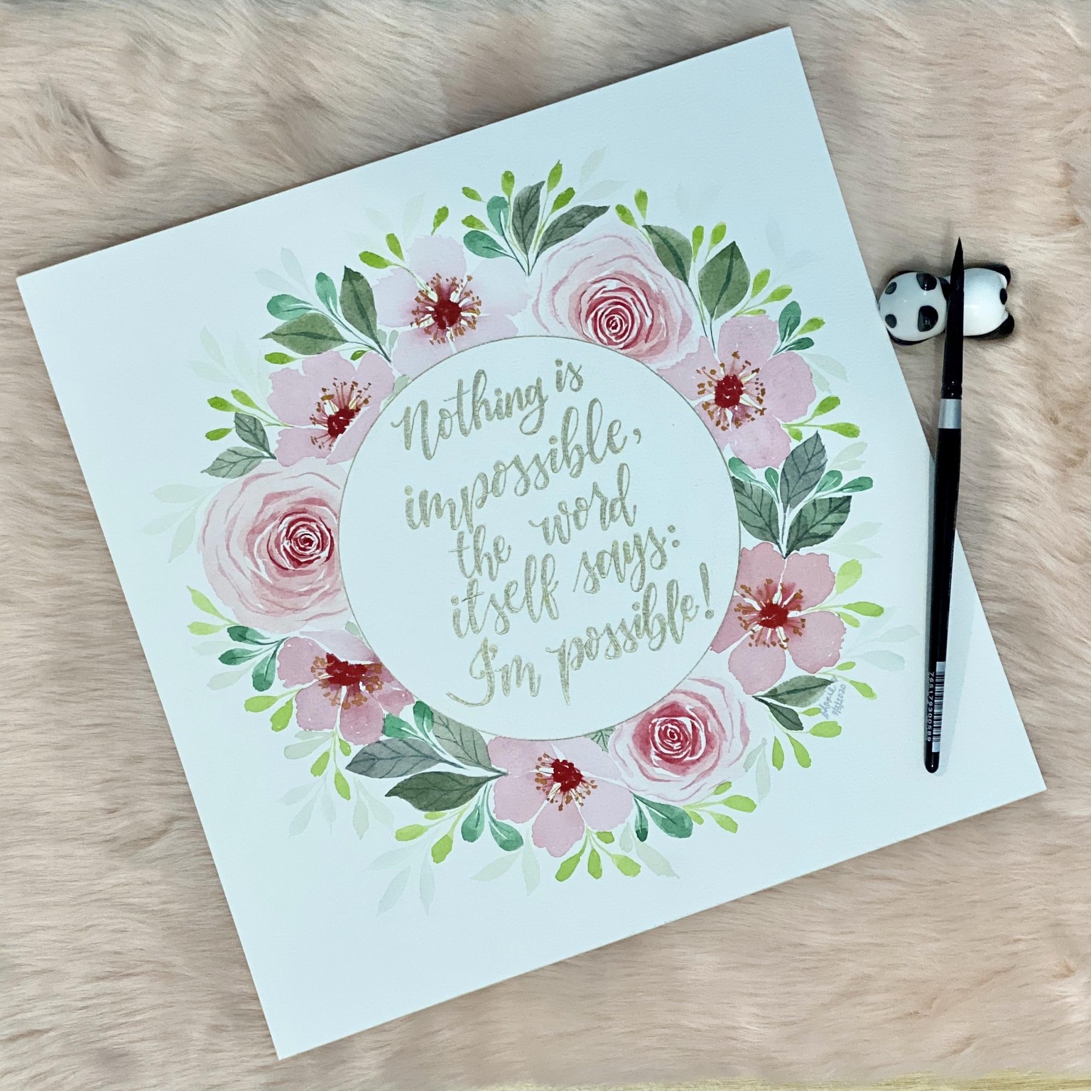 Floral Wreath Watercolor Painting - image 1 - student project