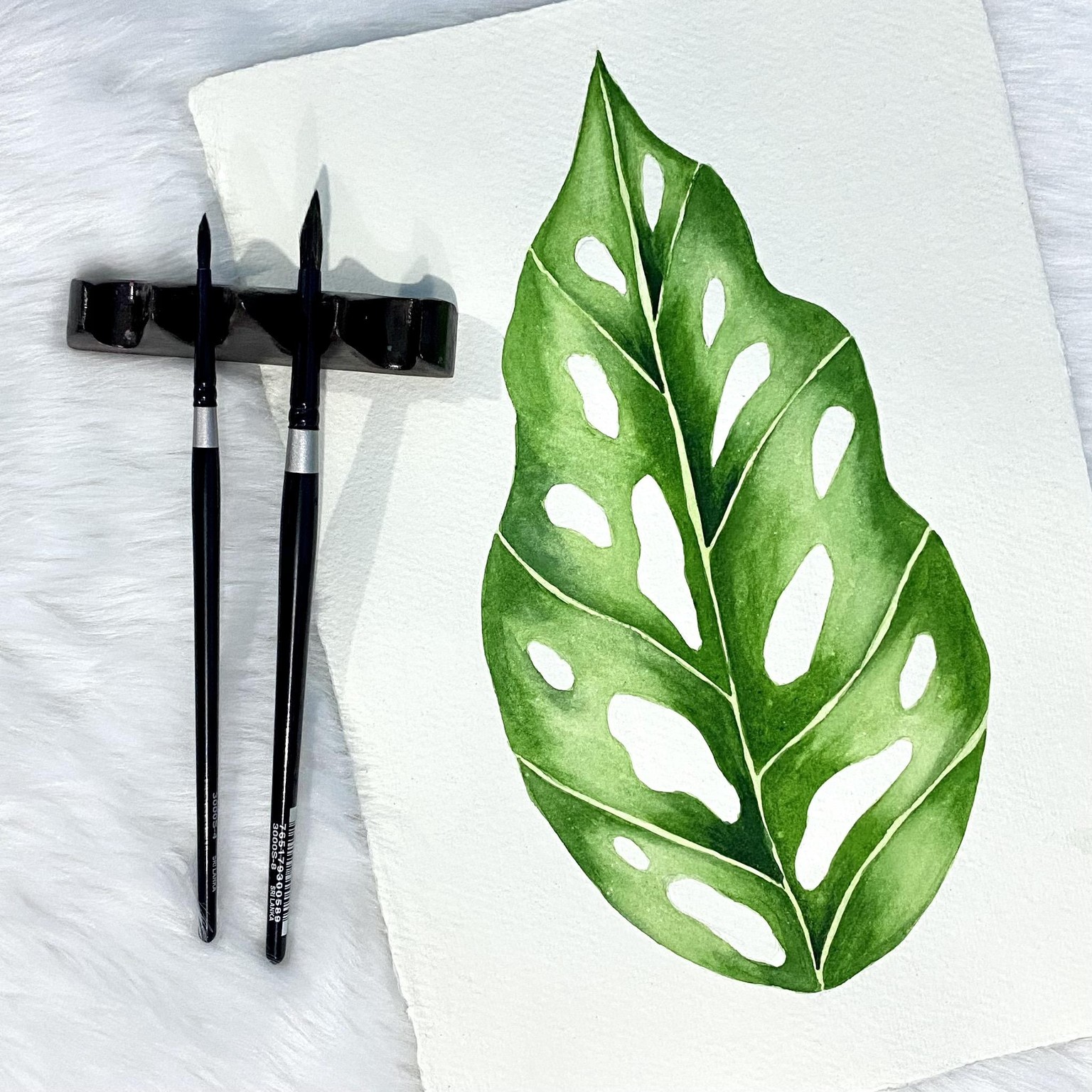 Tropical Leaves Watercolor Paintings - image 2 - student project