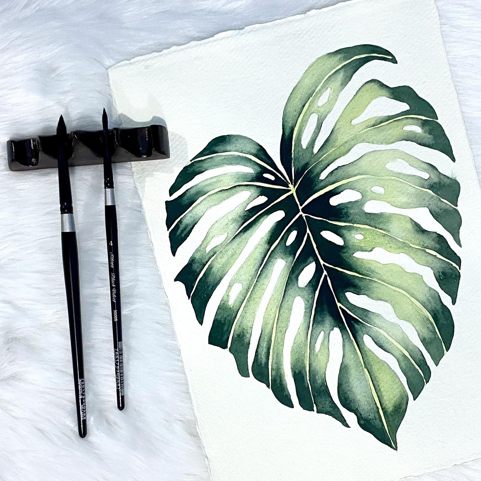 Tropical Leaves Watercolor Paintings - image 1 - student project