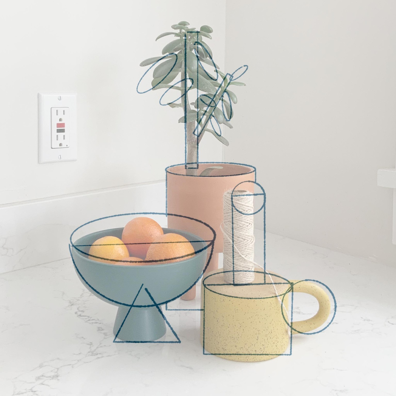 Oranges + Plants: A Graphic Still Life Illustration - image 3 - student project