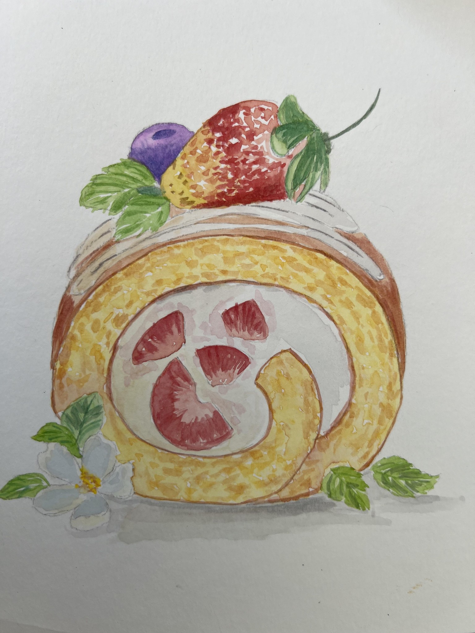 Strawberry Swiss roll - image 1 - student project