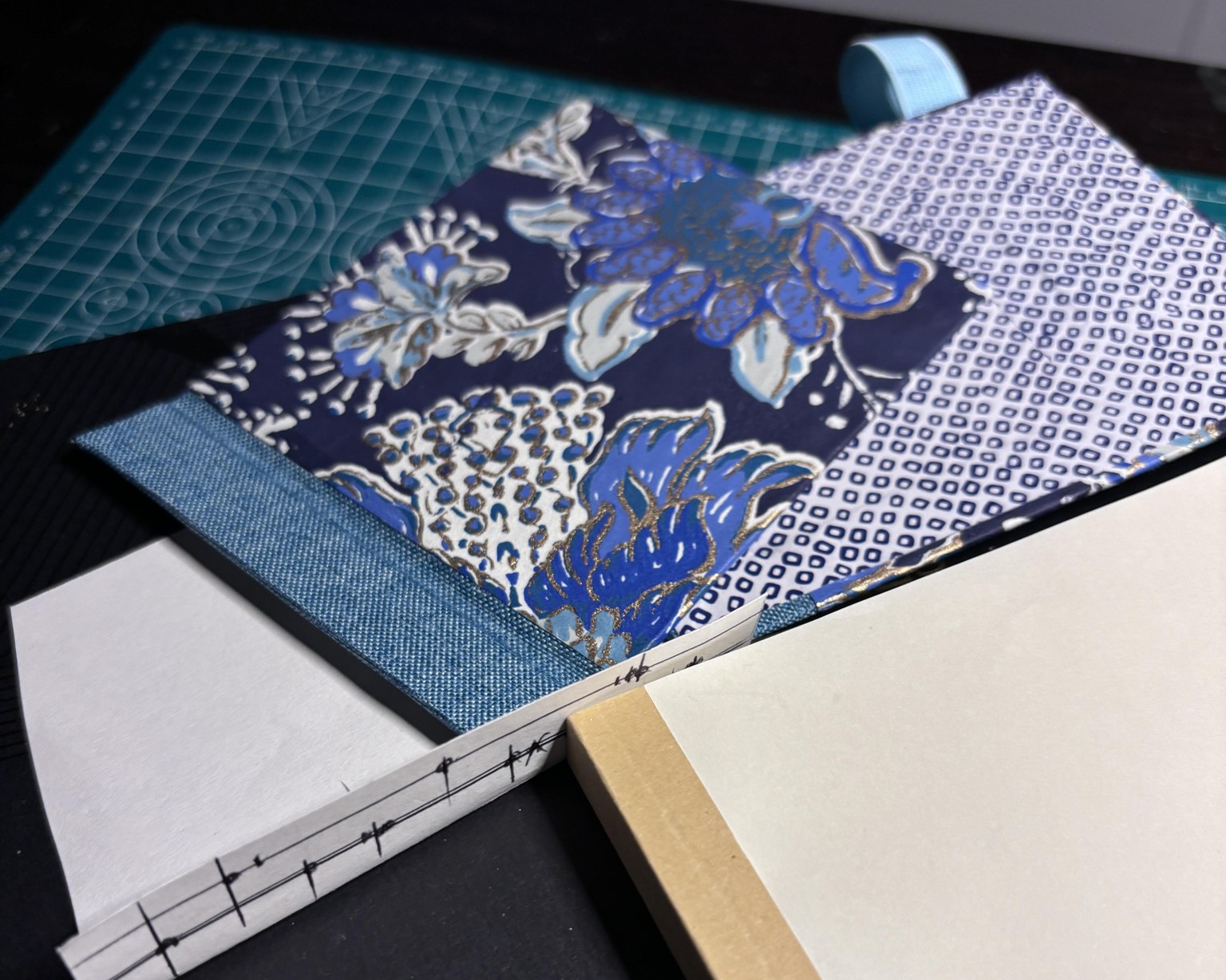 Making a Japanese stitch notebook using the tortoise stitch technique - image 2 - student project