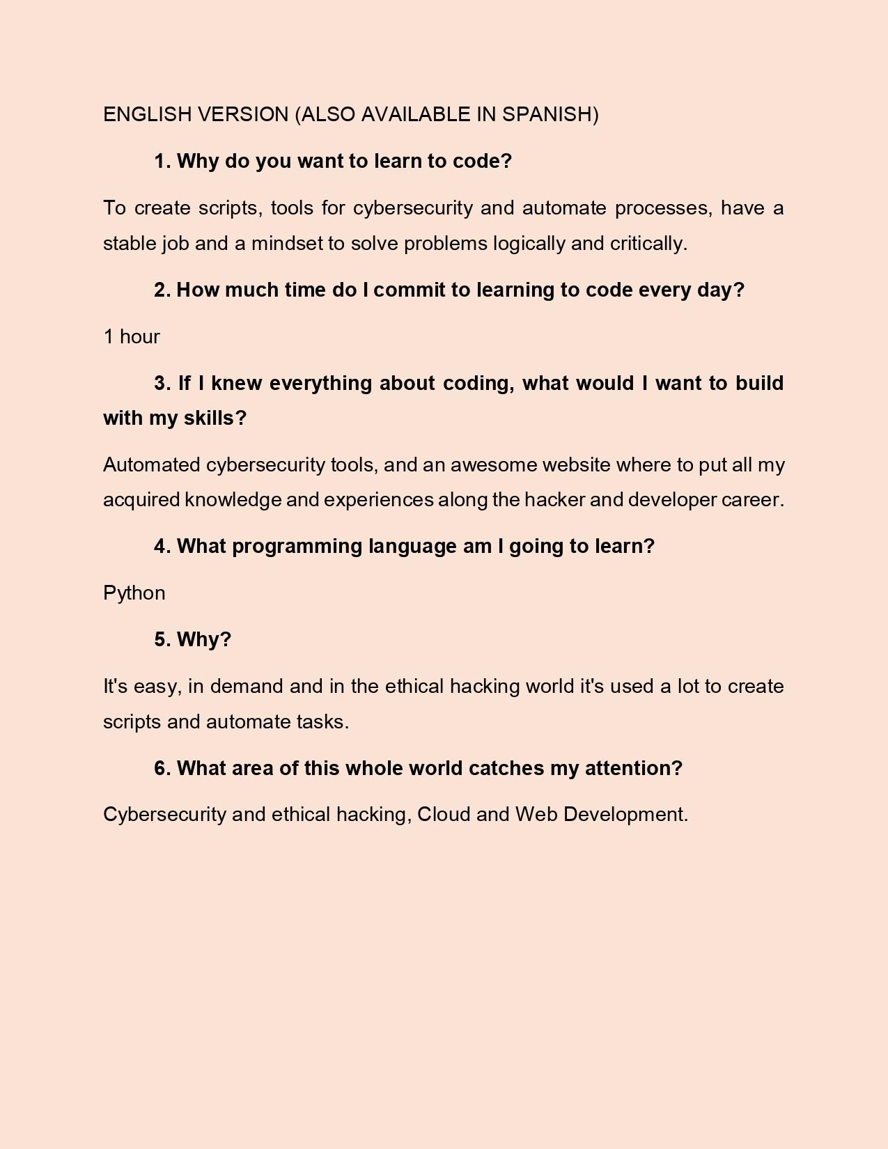 My reasons to code - image 1 - student project