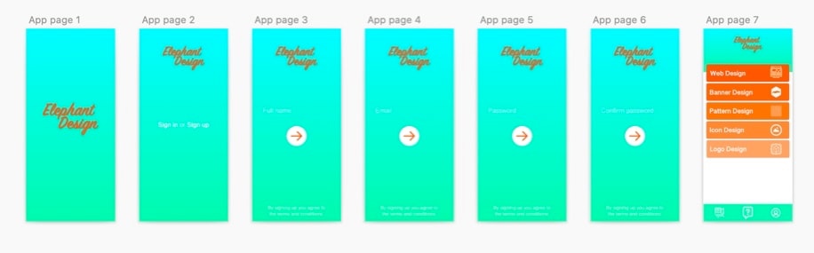 First app design using Sketch - image 1 - student project
