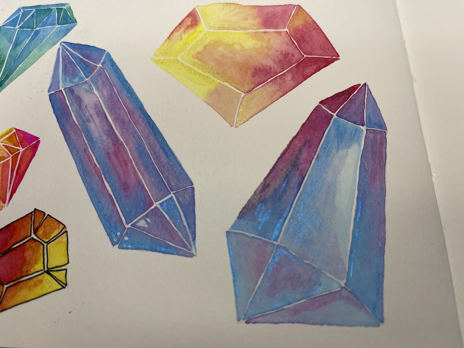 Watercolor Gem Stones-first try. - image 2 - student project