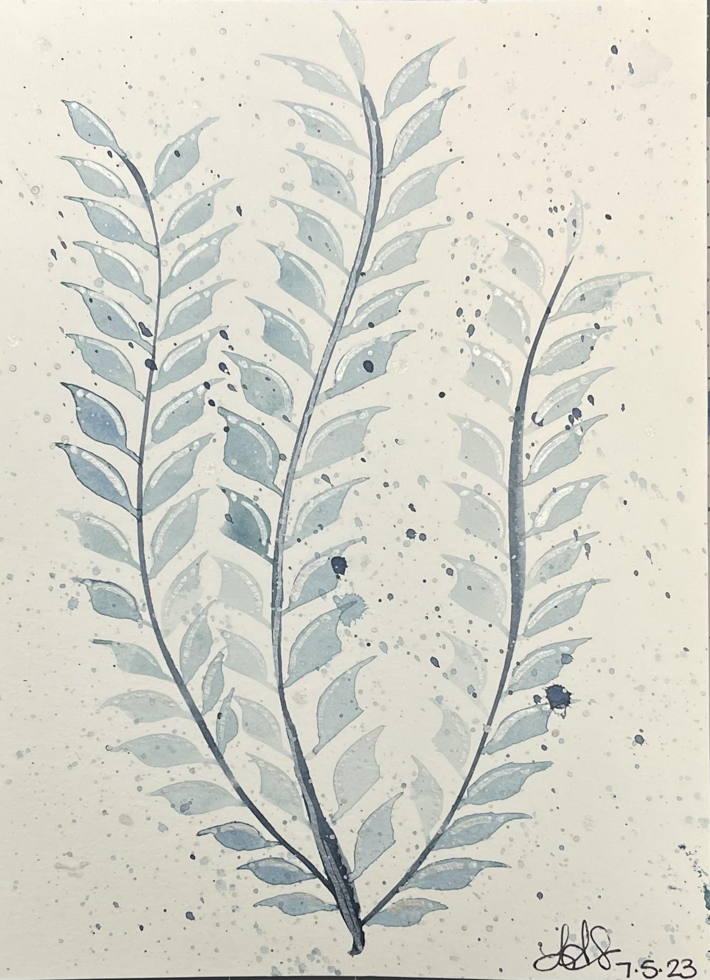 15 watercolor leaf paintings - image 3 - student project