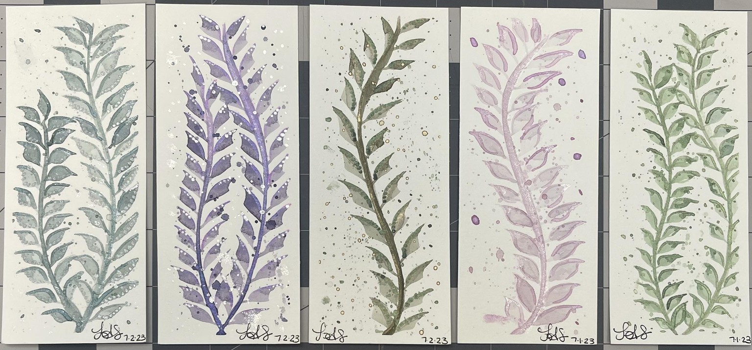 15 watercolor leaf paintings - image 6 - student project