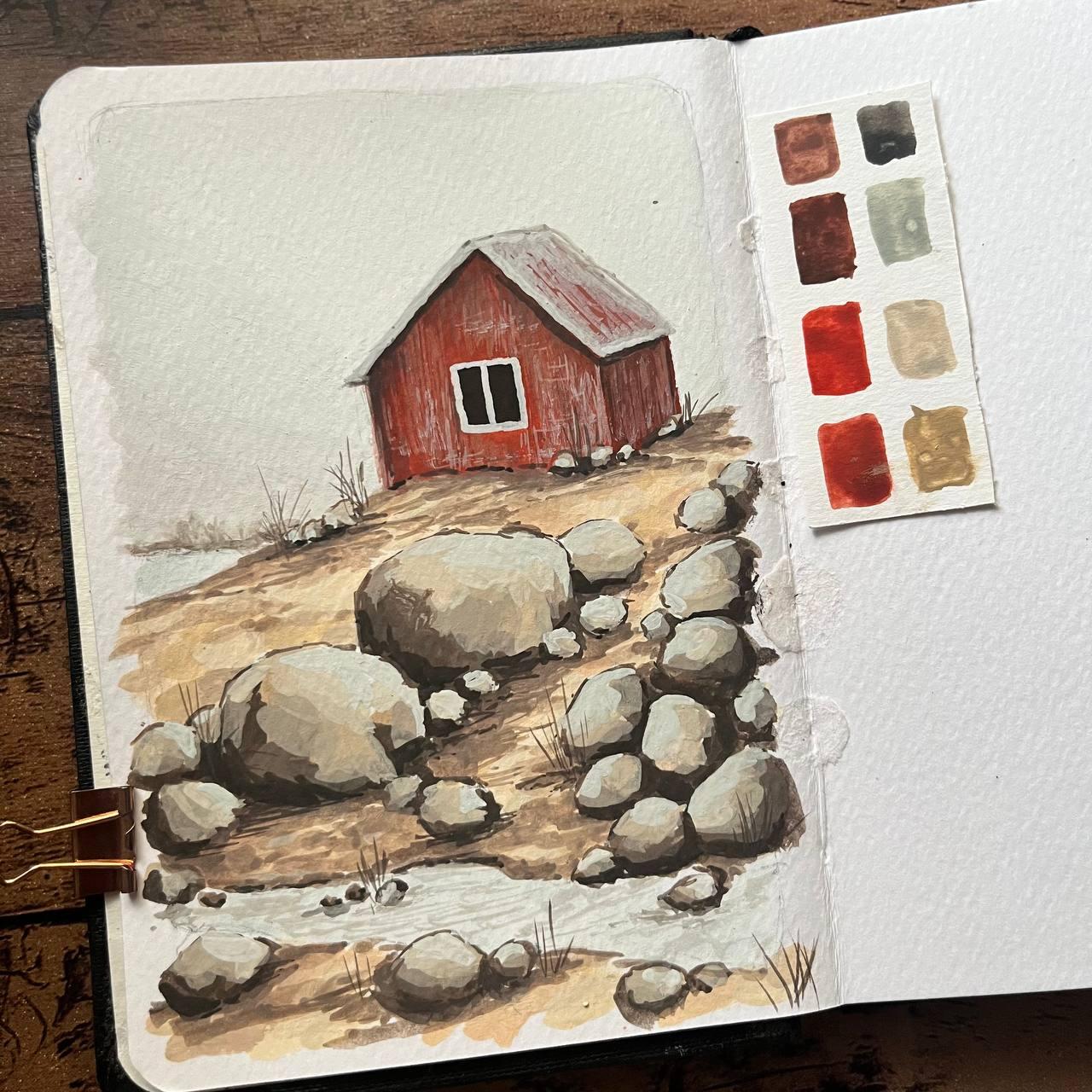 Gouache Landscape - image 1 - student project