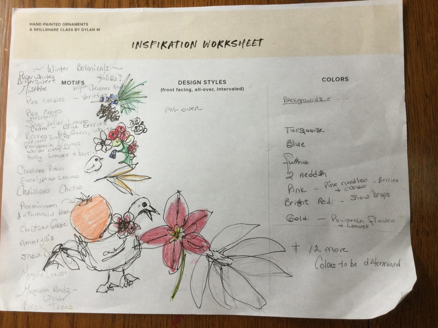 Ornament theme: Winter Botanicals - image 4 - student project