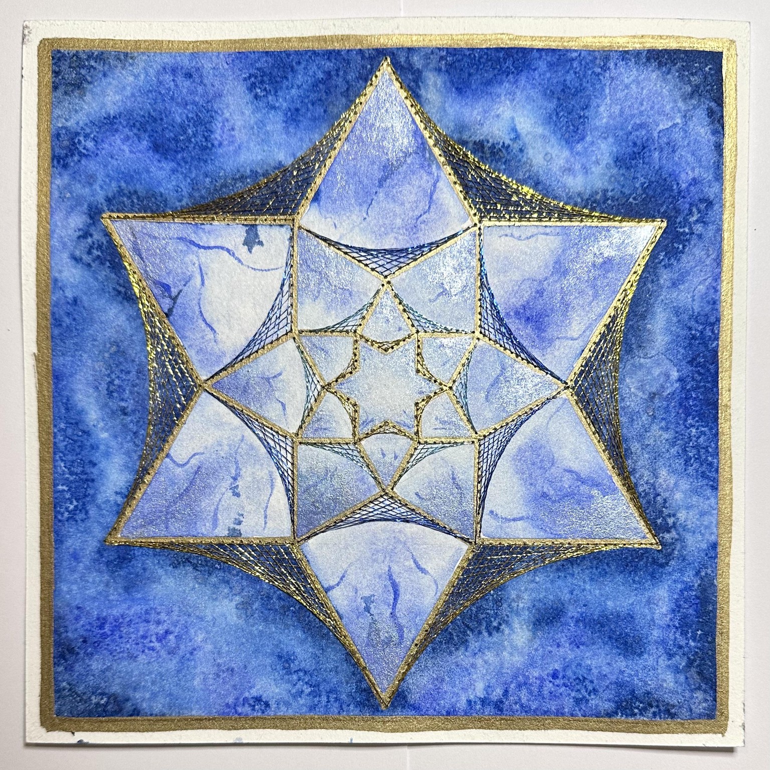 Paper-Stitched Festive Star - image 1 - student project