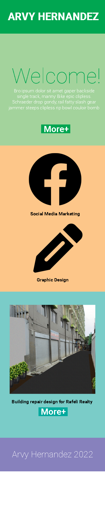 Arvy Hernandez Portfolio Website design - image 2 - student project
