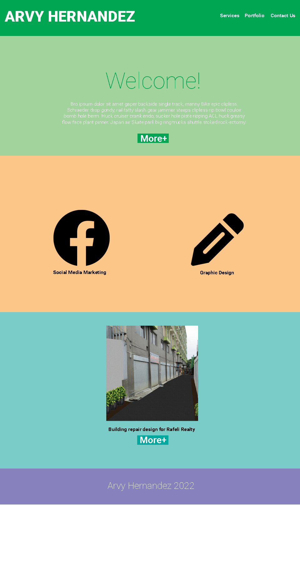Arvy Hernandez Portfolio Website design - image 1 - student project