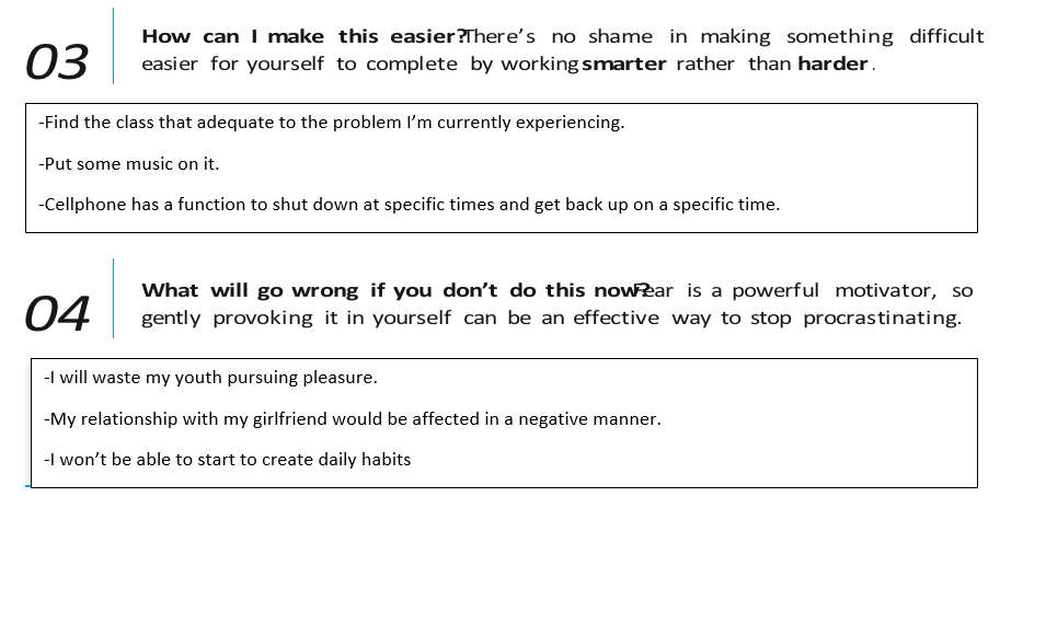 Questions to help beat procrastination - image 2 - student project