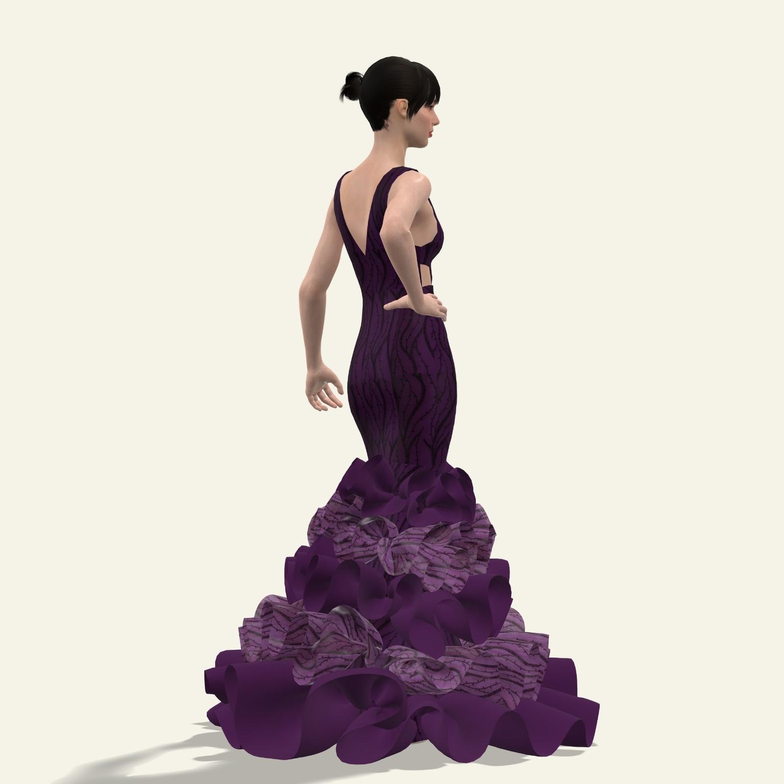 Clo ruffle gown - image 2 - student project