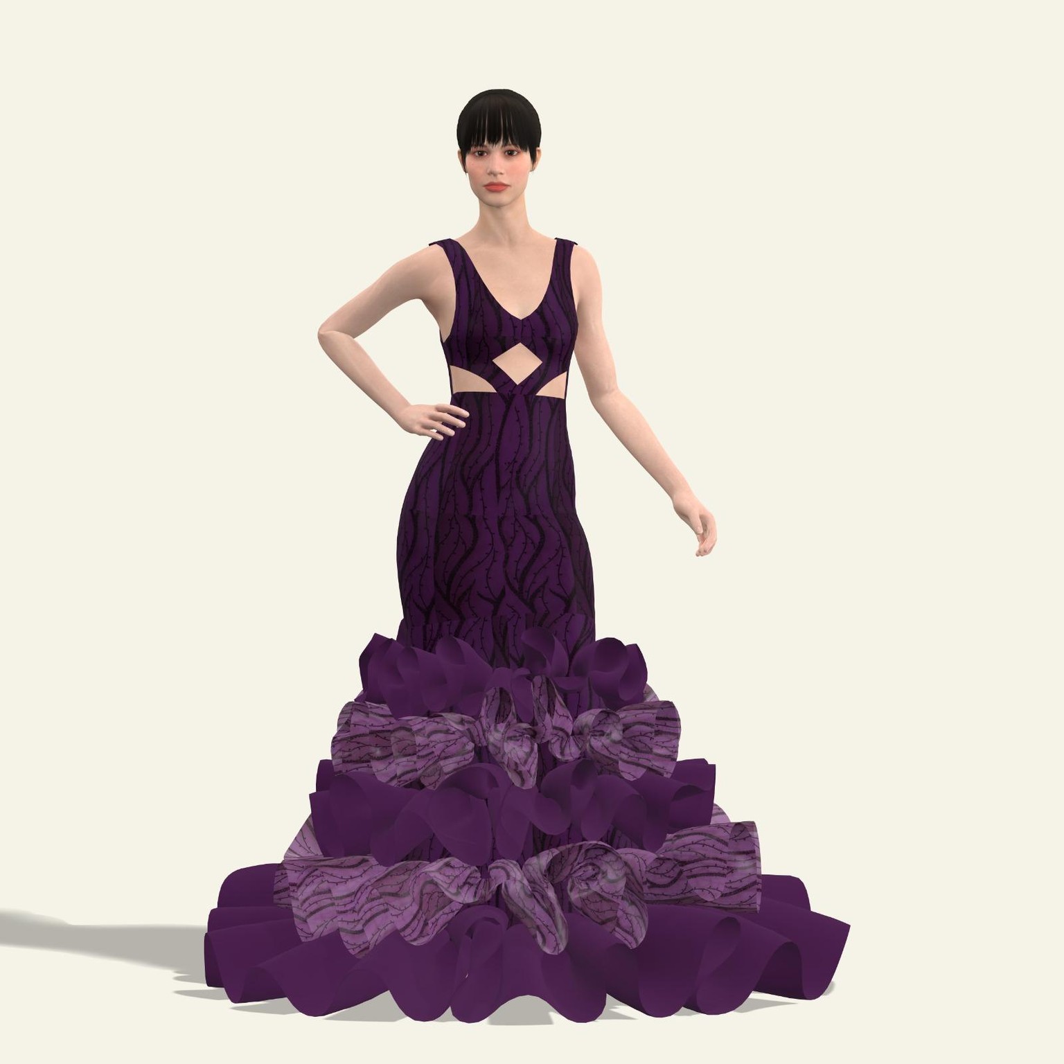 Clo ruffle gown - image 1 - student project