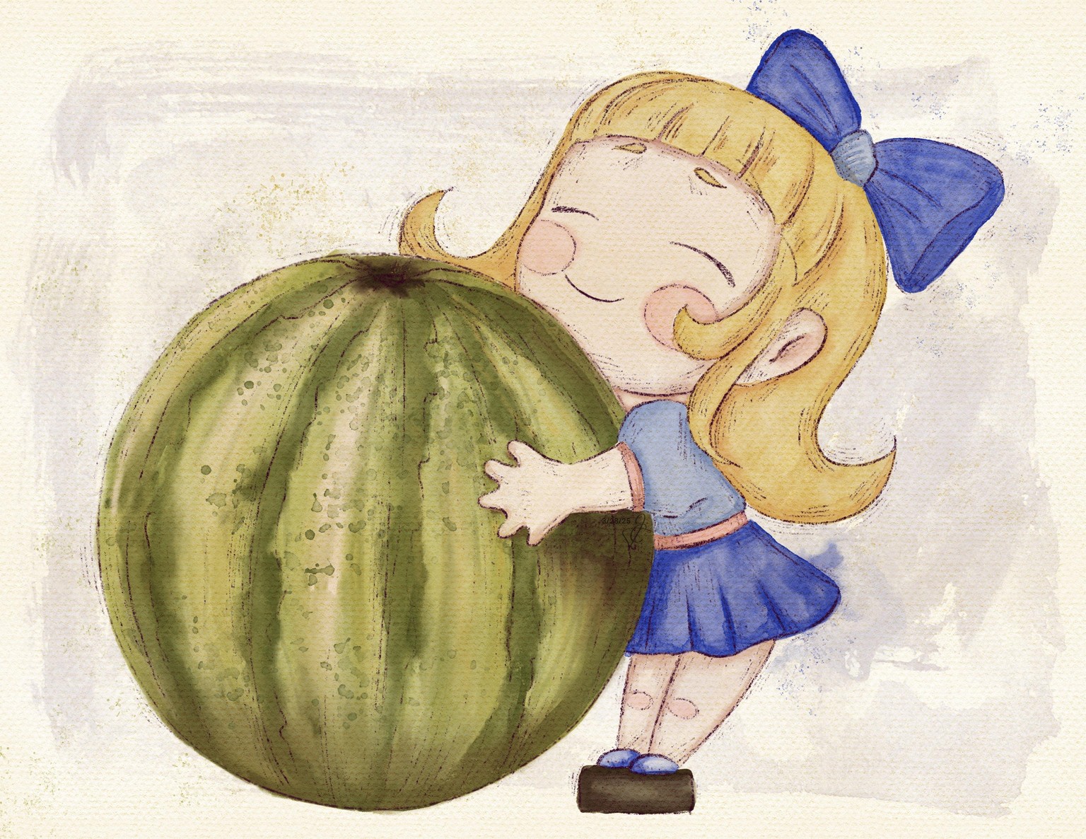 Little Girl with watermelon - image 1 - student project