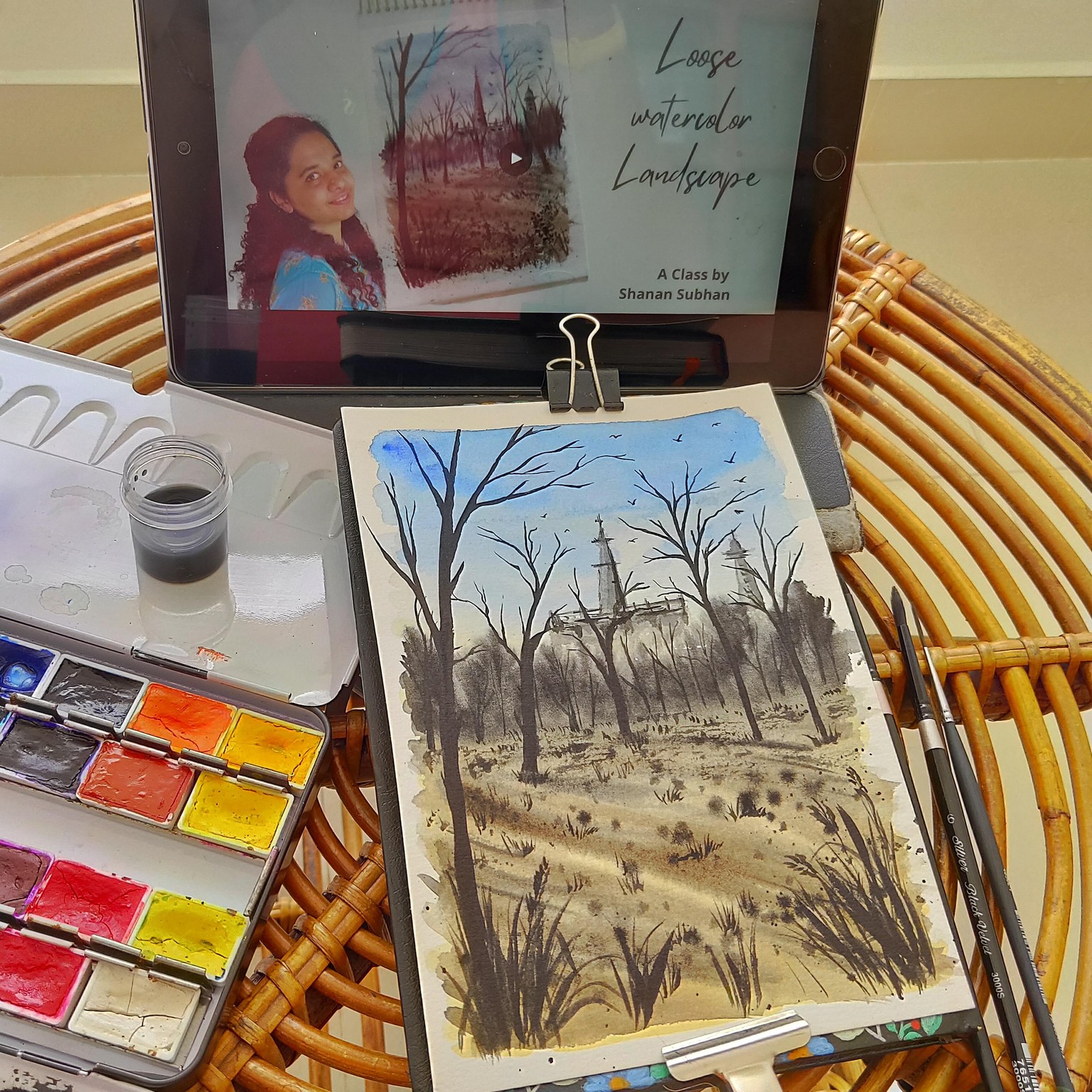 Loose Watercolour Landscape - image 2 - student project