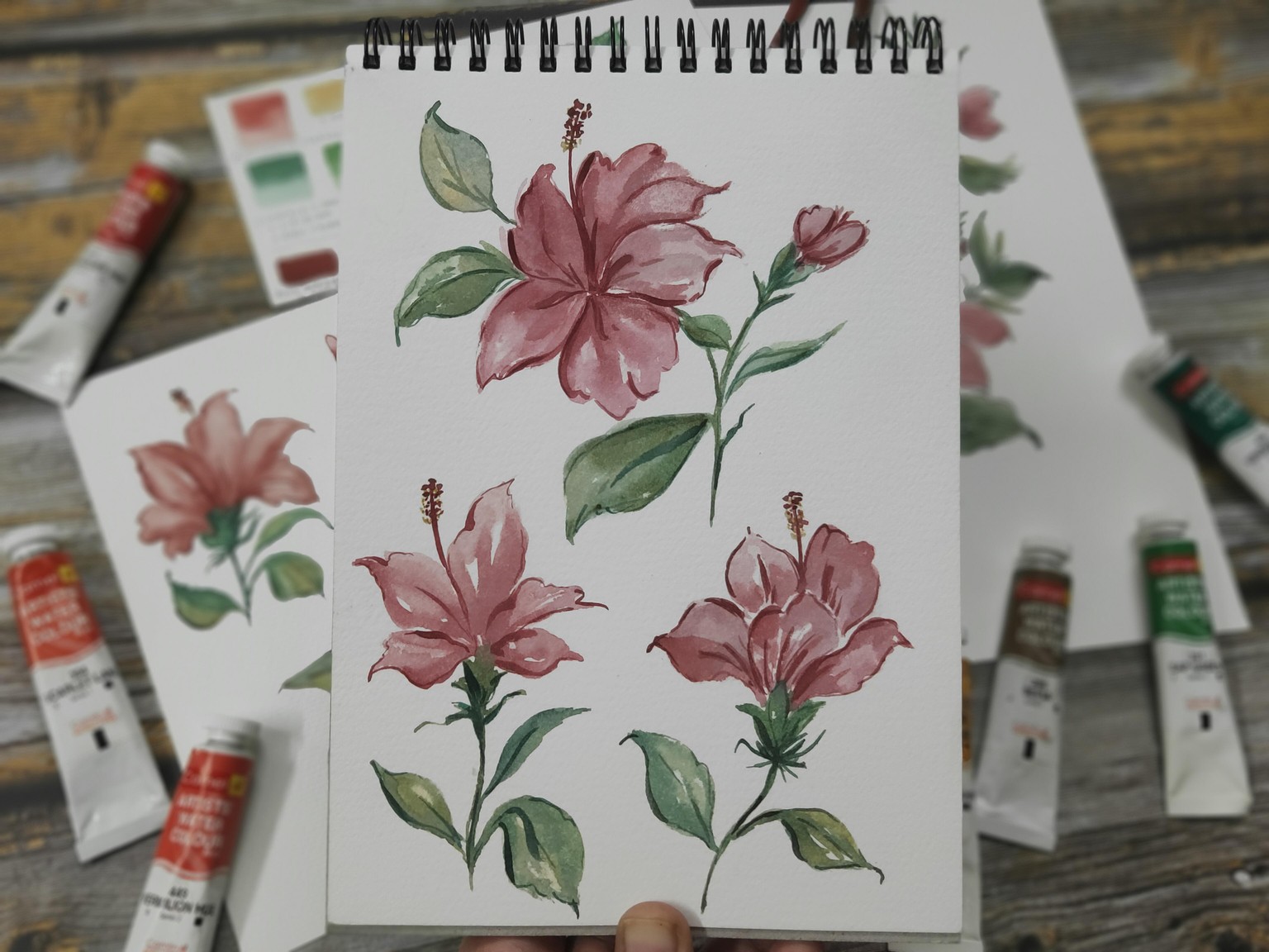 Loose Watercolour Hibiscus - image 2 - student project
