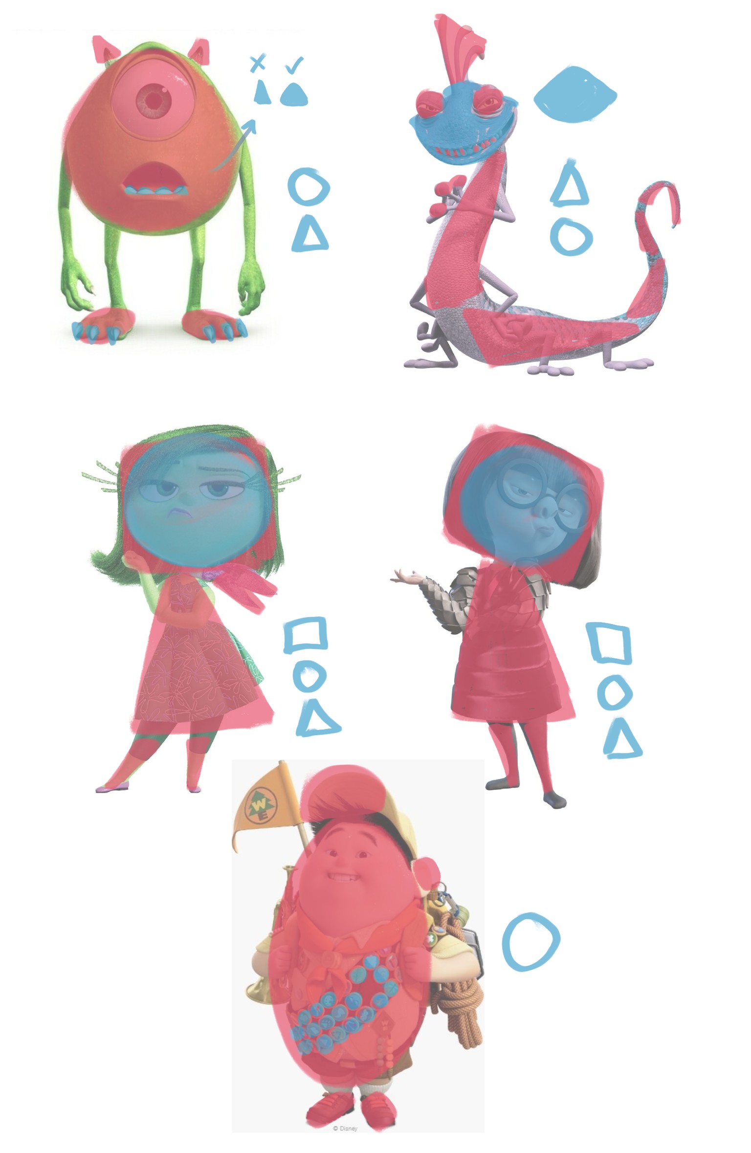 my hero and my villian + ladder and shape exercises - image 3 - student project