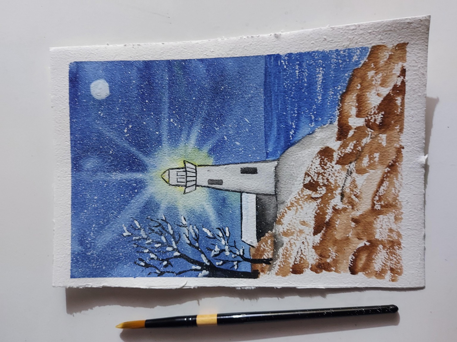 Watercolor winter lights - image 2 - student project