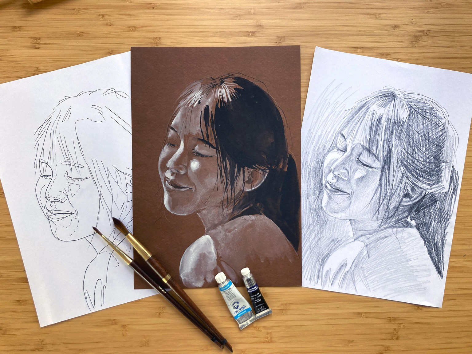 Expressive monochrome portrait - image 2 - student project