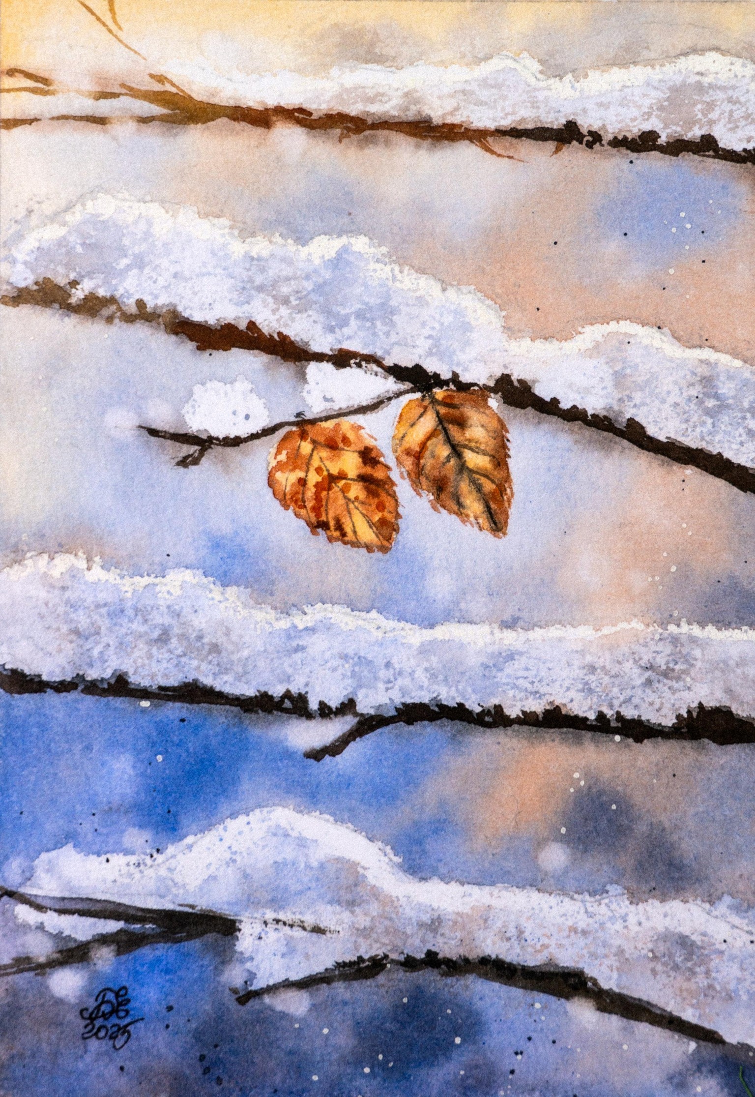 Snowy twigs Without White Paint - image 1 - student project
